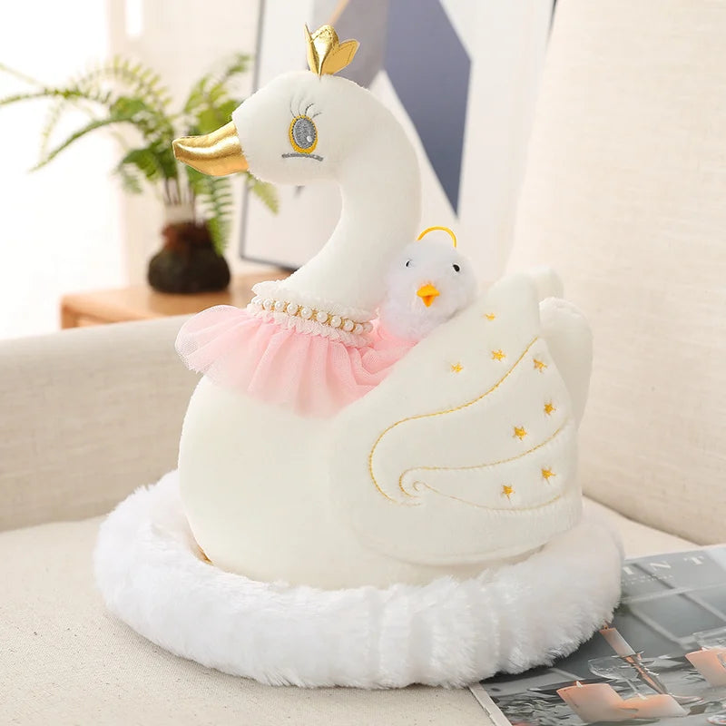 Swan Family Plush – Mom & Baby Snuggle!