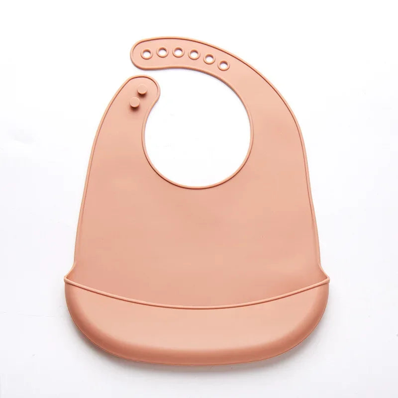 Bavoir bébé ajustable en silicone souple imperméable (sans BPA)