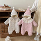 Grenouillère bébé fleurie et confortable avec capuche amovible