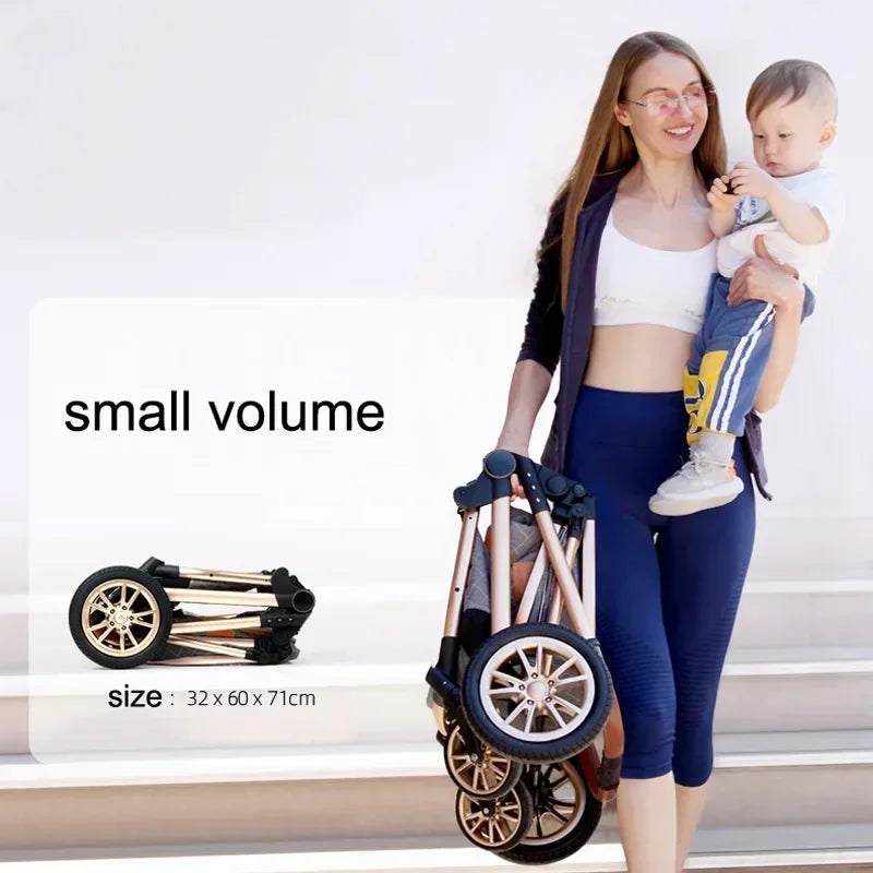 2025 High Landscape 3-in-1 Luxury Baby Stroller & Carriage – Infant Cradle