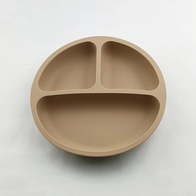 Assiette à ventouse en silicone pour bébé – Bol avec visage souriant