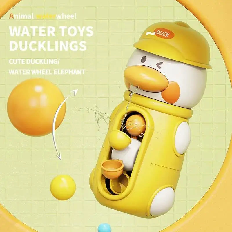 Ensemble de jouets de bain amusants – Roue à eau en forme de canard avec ventouses puissantes pour enfants