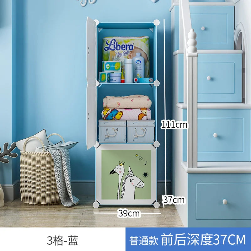 Armoire enfant en plastique – Étagères cubiques et rangement pour vêtements
