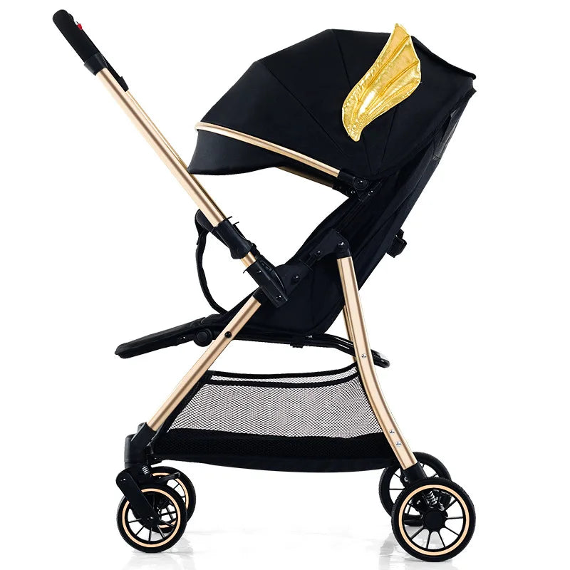 Poussette bébé pliable, légère et réversible – Poussette portable à vue dégagée