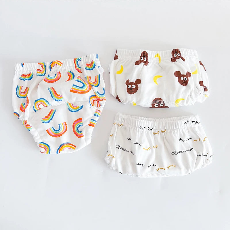 3-Pack Baby Training Pants – 6-Layer Reusable Cotton Diapers