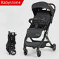 Poussette bébé légère à quatre roues pour les voyages – Poussette pliable avec suspension amortissante