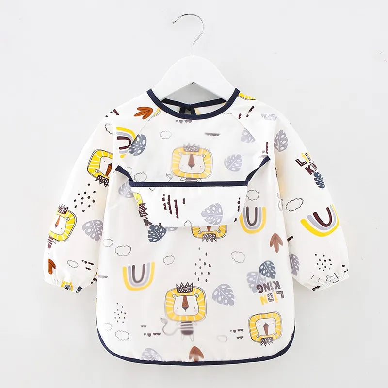 Bavoir-salopette imperméable à manches longues pour bébé