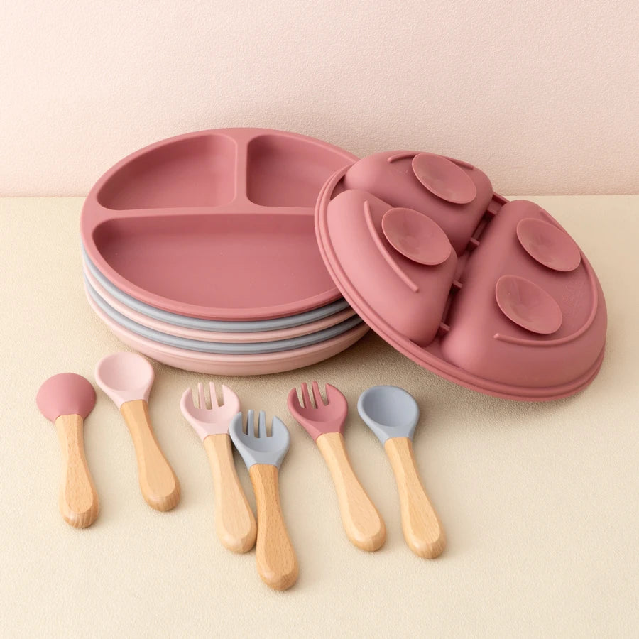 Children’s Silicone Tableware – BPA-Free Plate & Cutlery Set