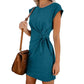 Robe de maternité unie Premama – Robe d'allaitement d'été à manches courtes
