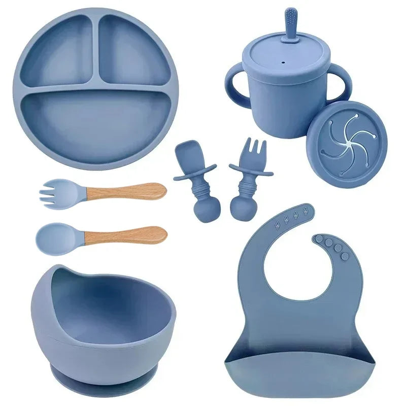 Kit d'alimentation pour bébé – Assiette à ventouse, tasse et couverts
