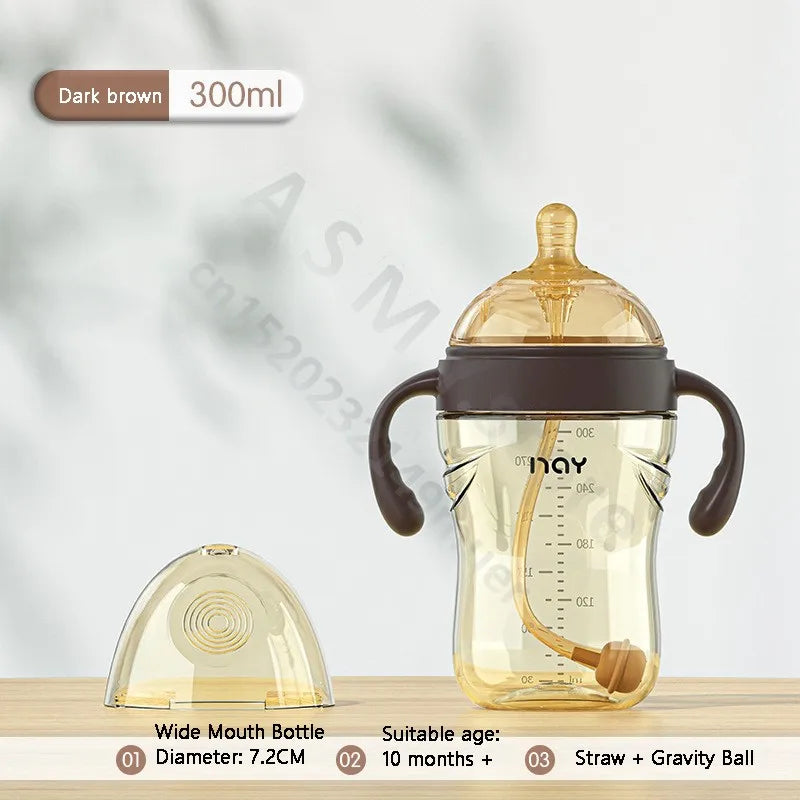 Baby Milk Bottle | Wide Mouth, Duck Nipple & Training Drink Cup