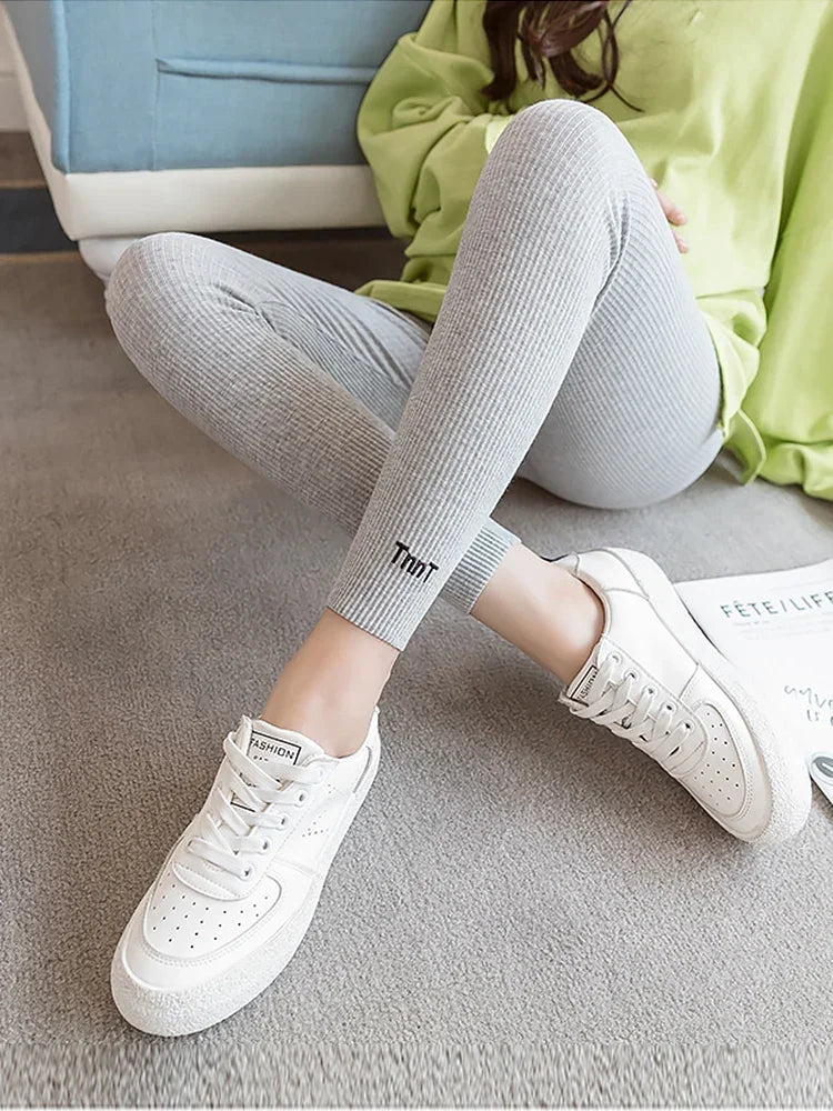 Adjustable Plus-Size Maternity Leggings – Soft Cotton High-Waist Pants