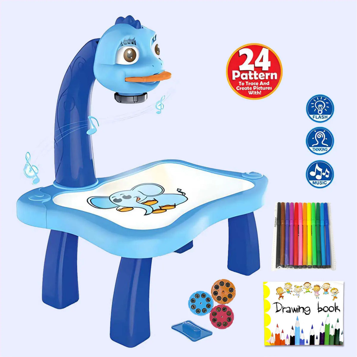 Projecteur de dessin pour enfants – Mini tableau éducatif d'écriture et de dessin pour les 3 ans et plus