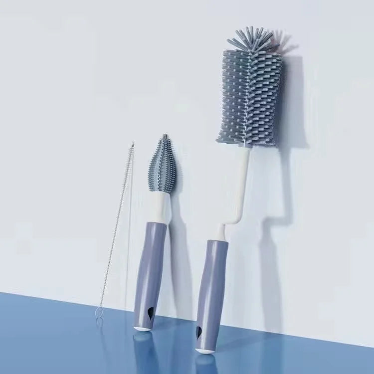 Kit de nettoyage en silicone à 360° | Brosse pour biberons, tétines et pailles