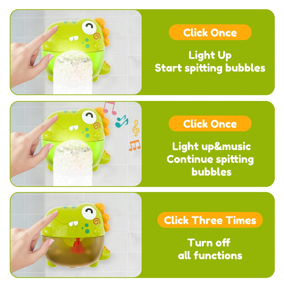 Dinosaur Bubble Machine – LED Lights & Music Fun!There is 1 error with this product: