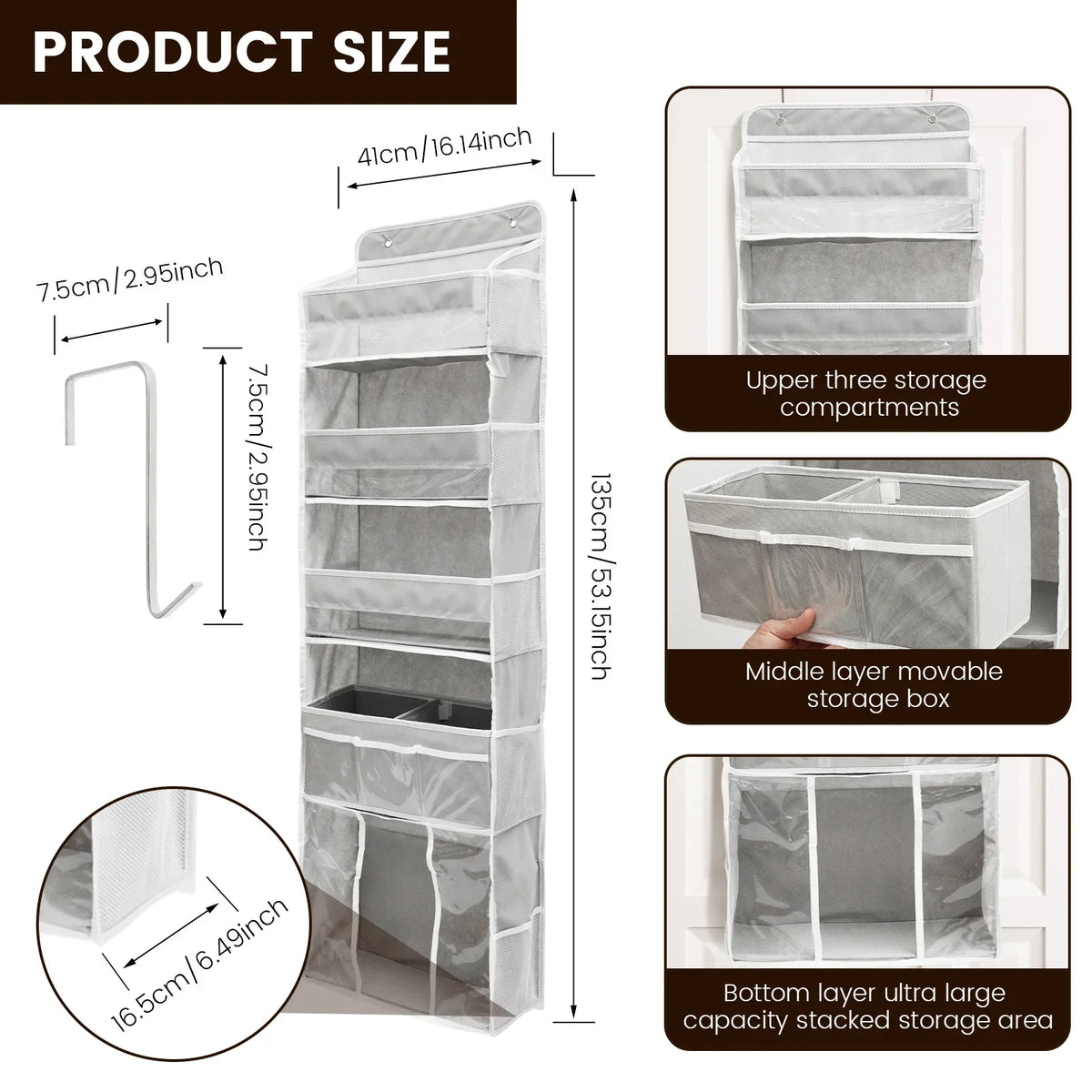 Over-Door Hanging Organizer – Multi-Pocket Storage for Toys & Baby Essentials