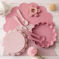 Ensemble d'alimentation pour bébé en silicone – Cuillère, fourchette et set de table pour le sevrage