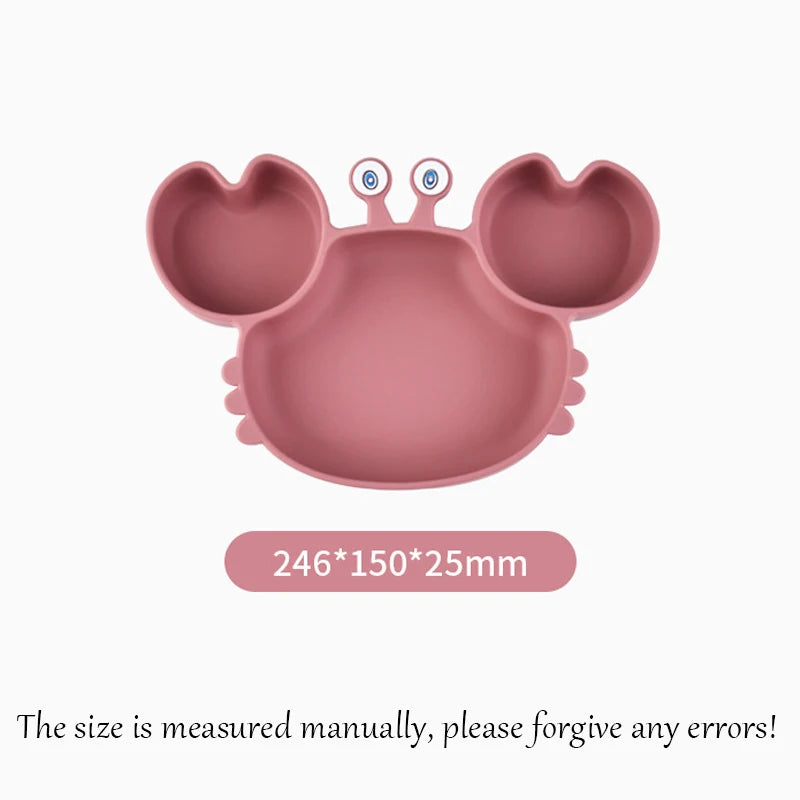 Toddler Suction Plate – BPA-Free Cartoon Crab Feeding Tray