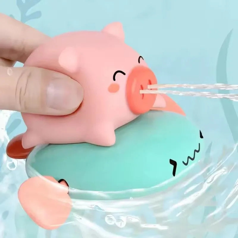 Jouet de bain mignon en forme de cochon à tirer – Piscine et baignoire pour bébé
