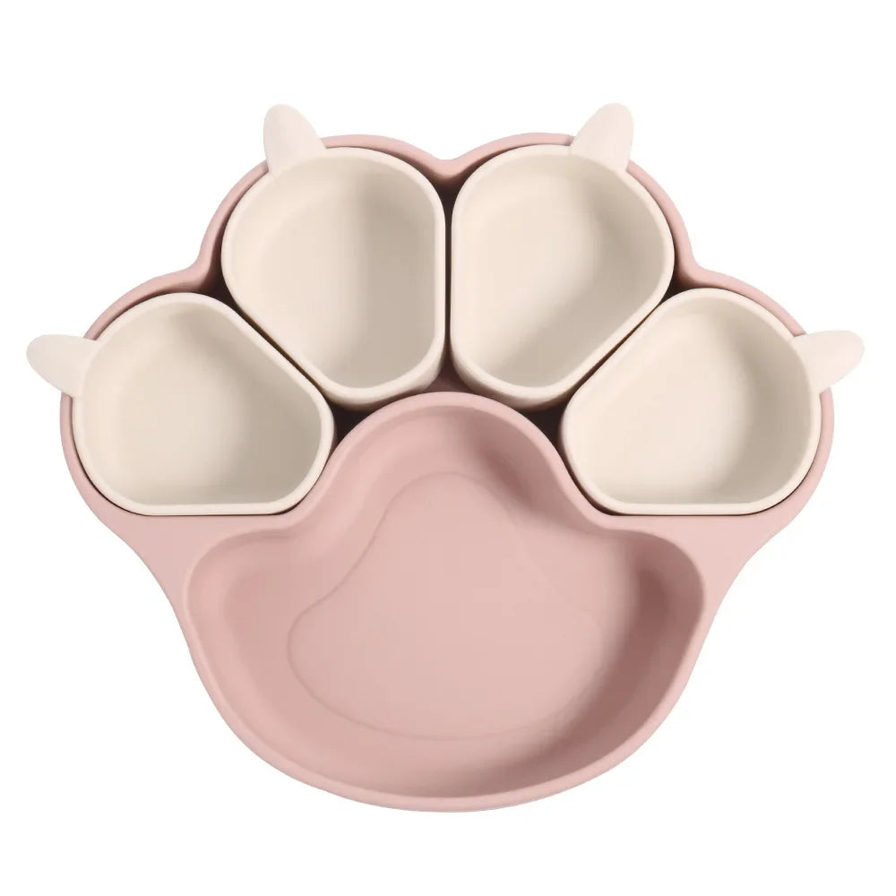 Ensemble repas pour bébé – Assiette en silicone et bol à ventouse pour tout-petits