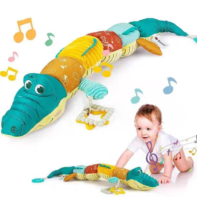 Soft Plush Chameleon and Crocodile Interactive Musical Baby Toy
