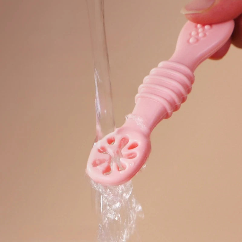 Ensemble de 2 cuillères et fourchettes en silicone pour bébé – Couverts d'apprentissage souples