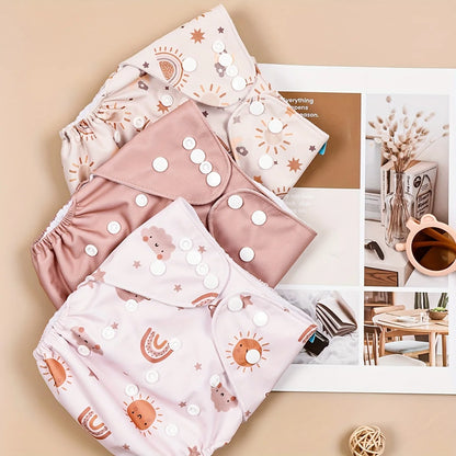 3-Pack Washable Adjustable Cloth Diapers