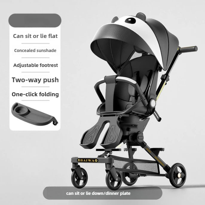 New 4-Wheel Baby Stroller – Lightweight, Foldable & Shock-Absorbing