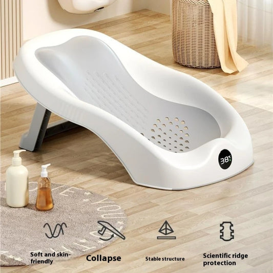 Newborn & Toddler Bath Stand – Safe, Sit or Lie, Temp Monitor