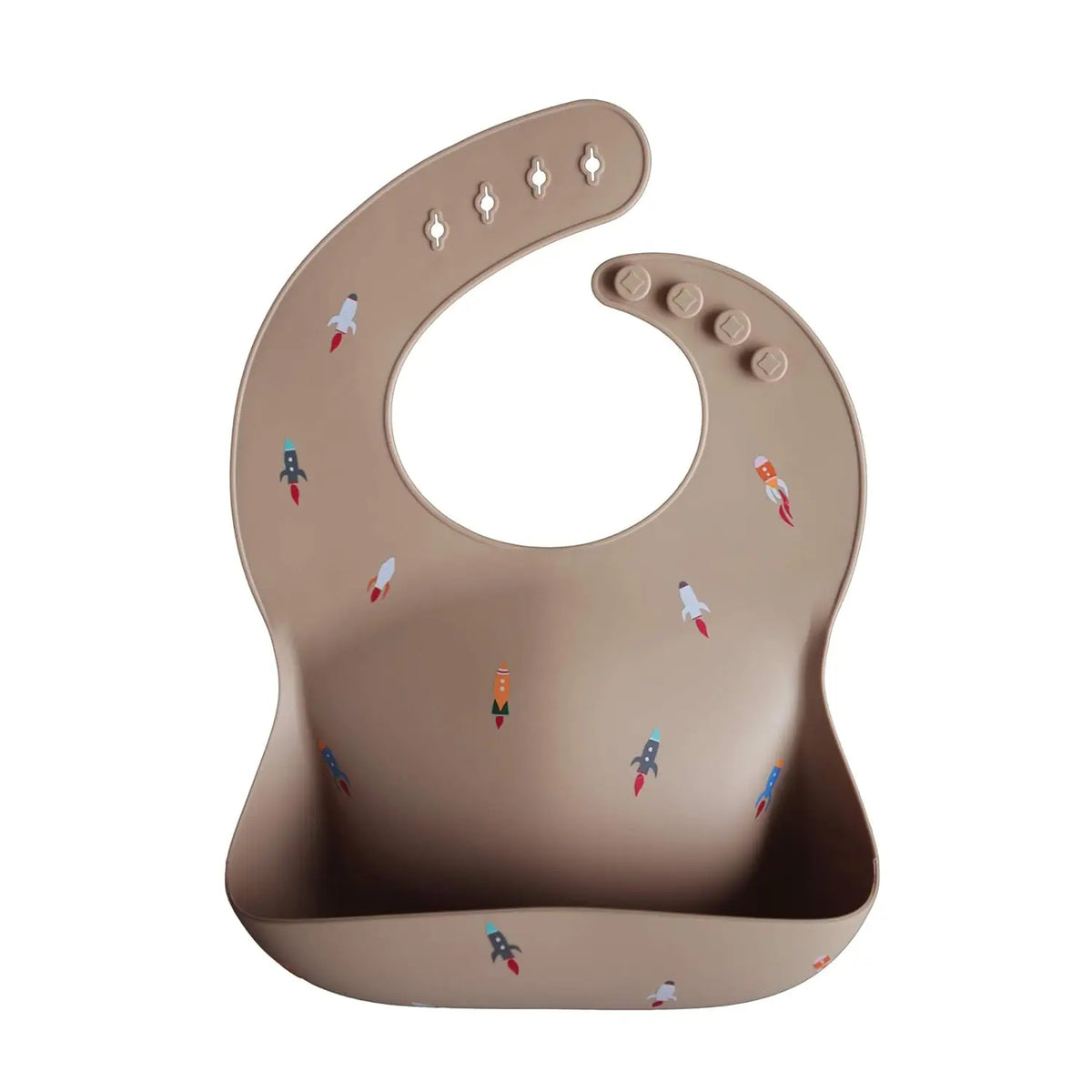 Bavoir bébé ajustable en silicone imperméable avec poche à miettes