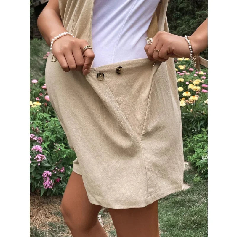 Combinaison de maternité grande taille – Combinaison d'été en coton pour femmes enceintes