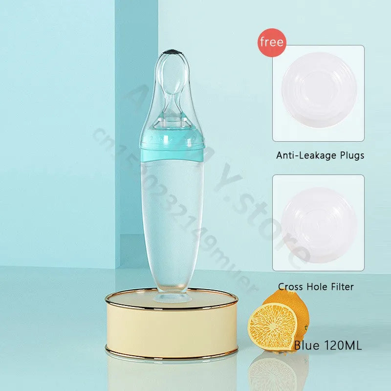 BBET Baby Food Feeder | Silicone Squeeze Bottle with Spoon for Infants