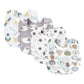 Ensemble de 4 bavoirs bébé en coton double épaisseur – Mignons et doux