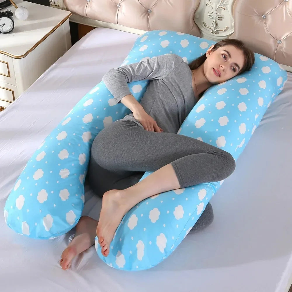 Coussin de corps en forme de U – Soutien en coton pour la grossesse et la maternité