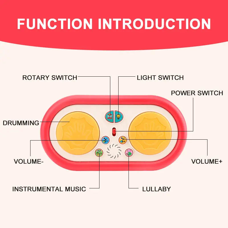 Multifunctional Music Drum – Lights & Sound Fun!