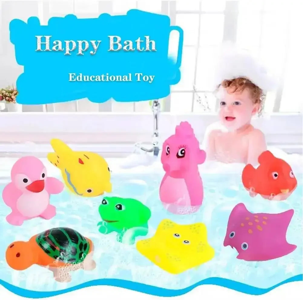 Ensemble de jeu de bain pour tout-petits – Jouets de bain flottants en caoutchouc amusants pour enfants