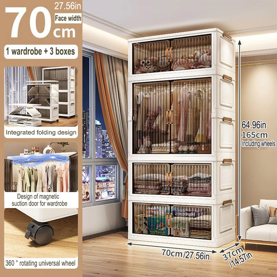 Home Storage Cabinet – Foldable Wardrobe Organizer