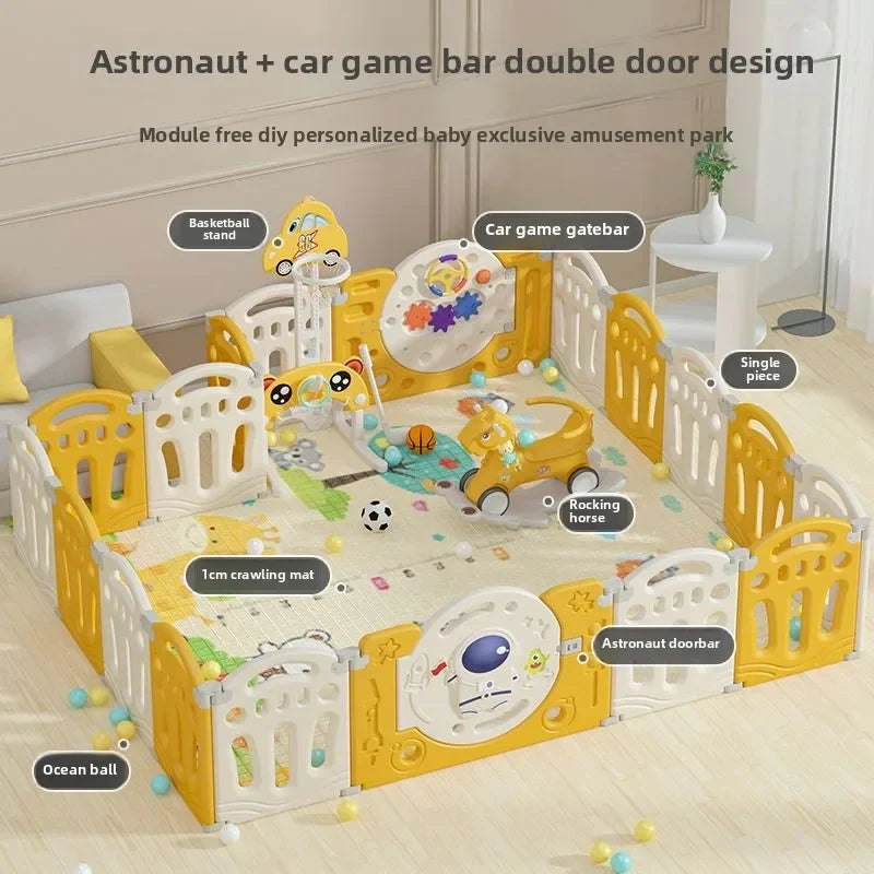 Foldable Baby Playpen with Crawling Mat – Safe & Ready to Use