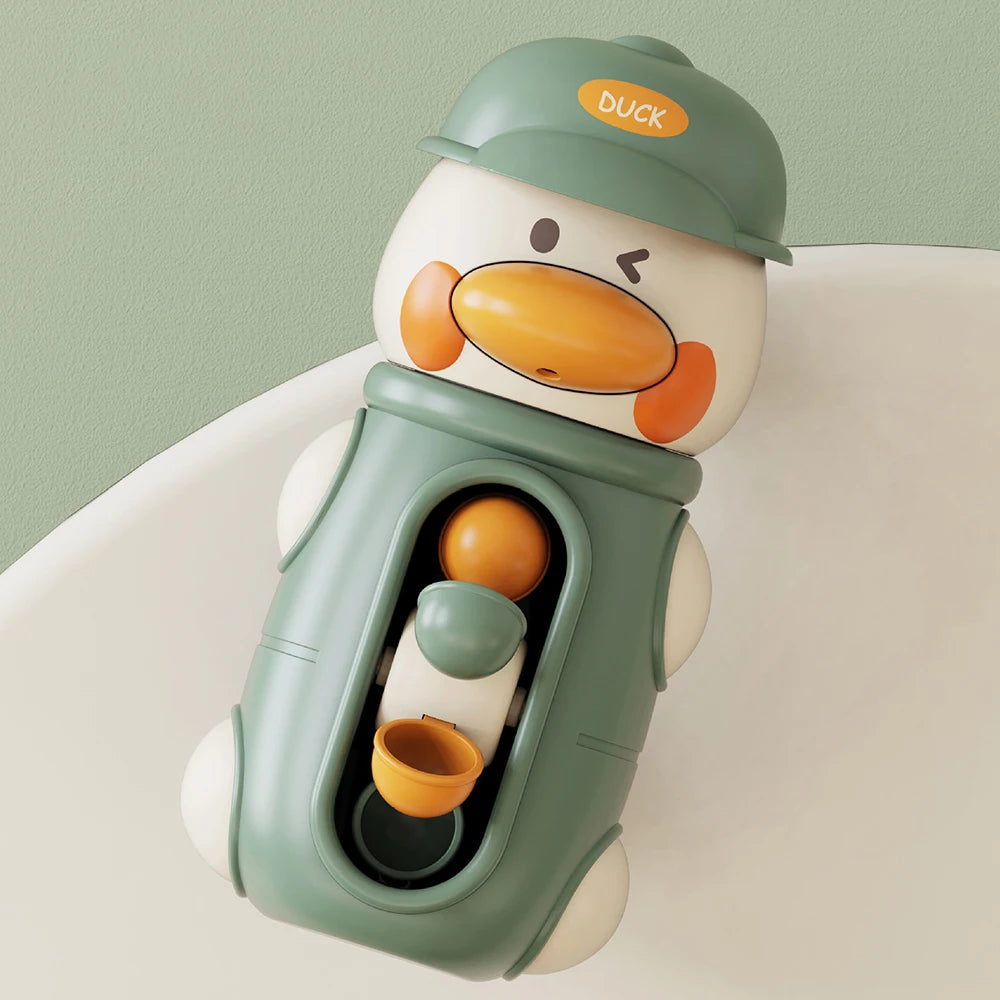 Ensemble de jouets de bain amusants – Roue à eau en forme de canard avec ventouses puissantes pour enfants