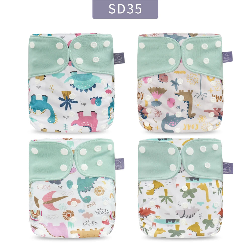 Couches lavables en maille grise Elinfant, lot de 4