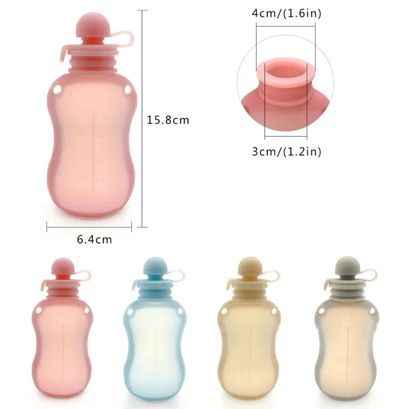 Sachet réutilisable en silicone de 150 ml pour aliments pour bébé – Conservation étanche du lait et des purées