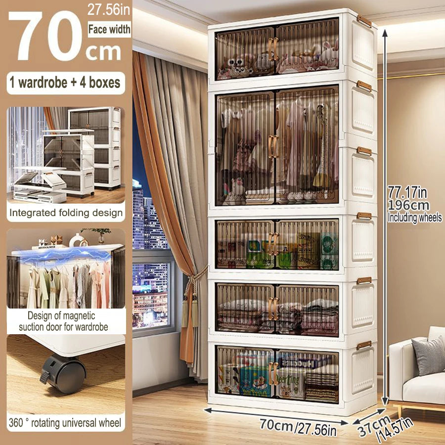 Home Storage Cabinet – Foldable Wardrobe Organizer