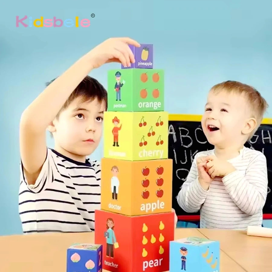 Montessori Stacking Nesting Cubes – Color & Shape Learning Toy
