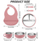 Ensemble d'alimentation pour bébé 7 pièces – Vaisselle en acier inoxydable et silicone