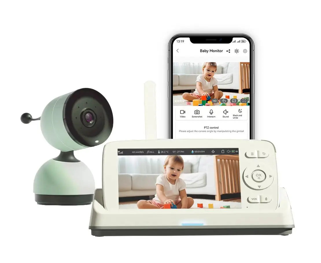 Wireless 5″ Baby Monitor 2MP PTZ Intercom Video Camera