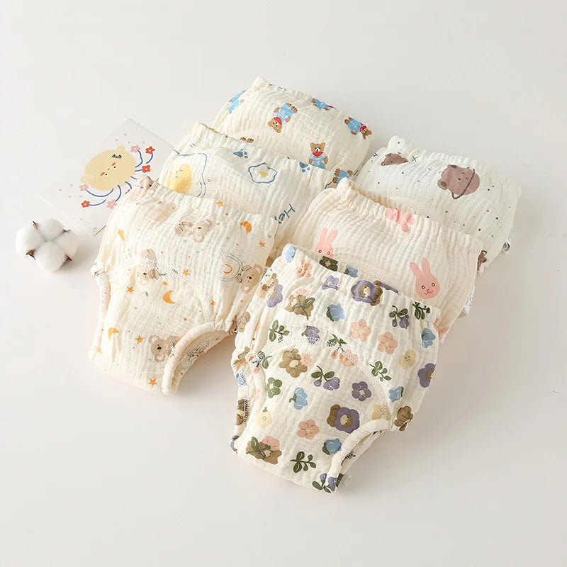 Culottes d'apprentissage pour bébé en gaze de coton doux