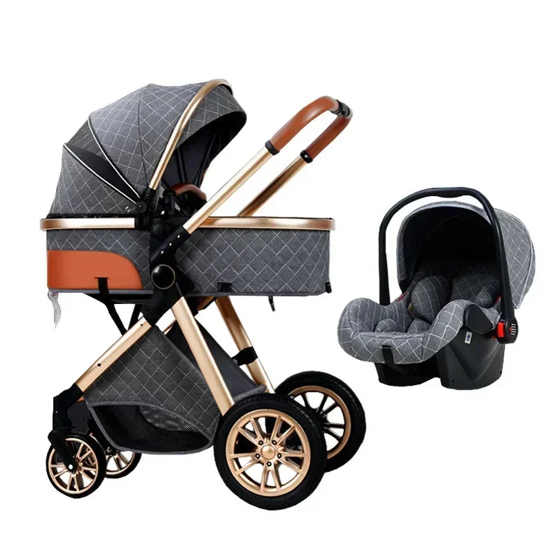 2025 High Landscape 3-in-1 Luxury Baby Stroller & Carriage – Infant Cradle