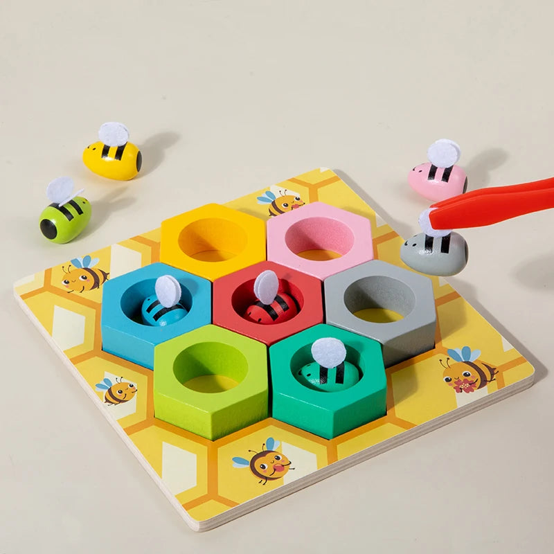 Montessori Bee Clip Beads Toy – Color & Fine Motor Skill Trainer