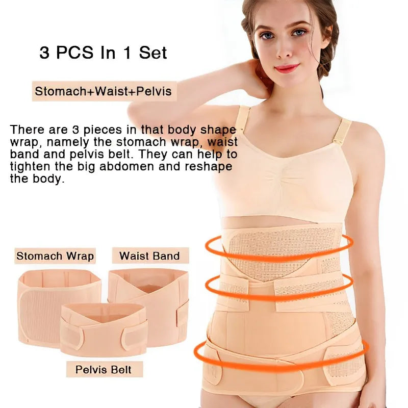 3-in-1 Belly Band | Pregnancy & Postpartum Tummy Pelvis Support Belt