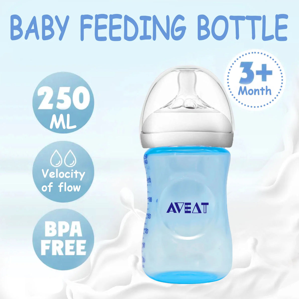 150/250ml Petal Baby Feeding Bottle – Wide Caliber, Drop-Resistant, Gift Item